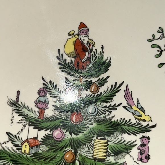 Spode Christmas Tree Peppermint Cake Plate Serving Plate Tray CandyCane Edge - Picture 2 of 4